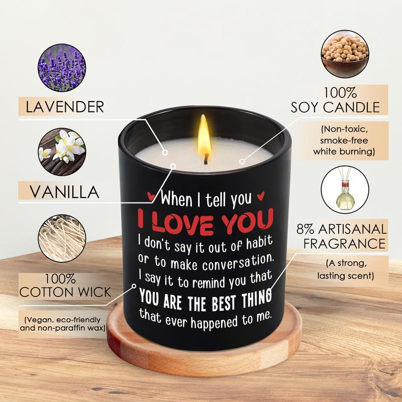 Anniversary Gifts for Men, Women, Boyfriend, Husband, Wife, Valentine's Day, Birthday, Christmas Couple Gifts for Him, Her - Candle 10oz Aroma Decor