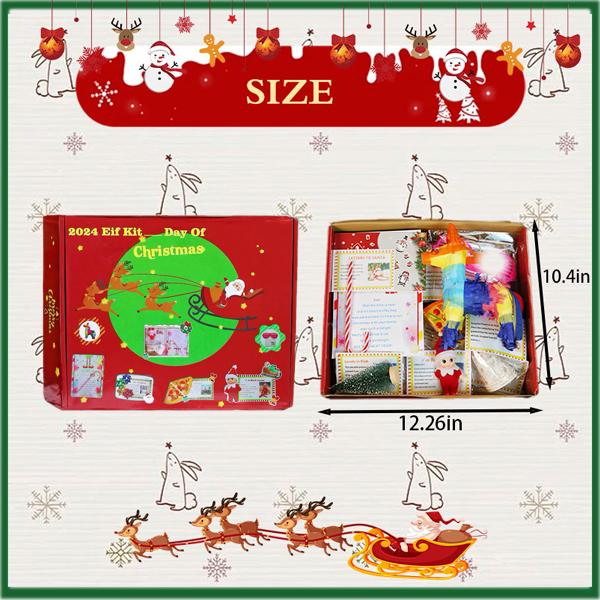 2024 Elf Kit:24-Day Activity Kit, Advent Calendar Gift Set，Countdown with Surprises ,Christmas Countdown Gift Set Decor, Christmas Activities