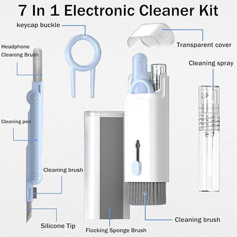 7 In 1 Electronics Cleaning Tool Kit, 1 Count Multifunctional Cleaning Brush For Keyboard, Computer, Phone, Headphone, Cleaning Gadgets for Home