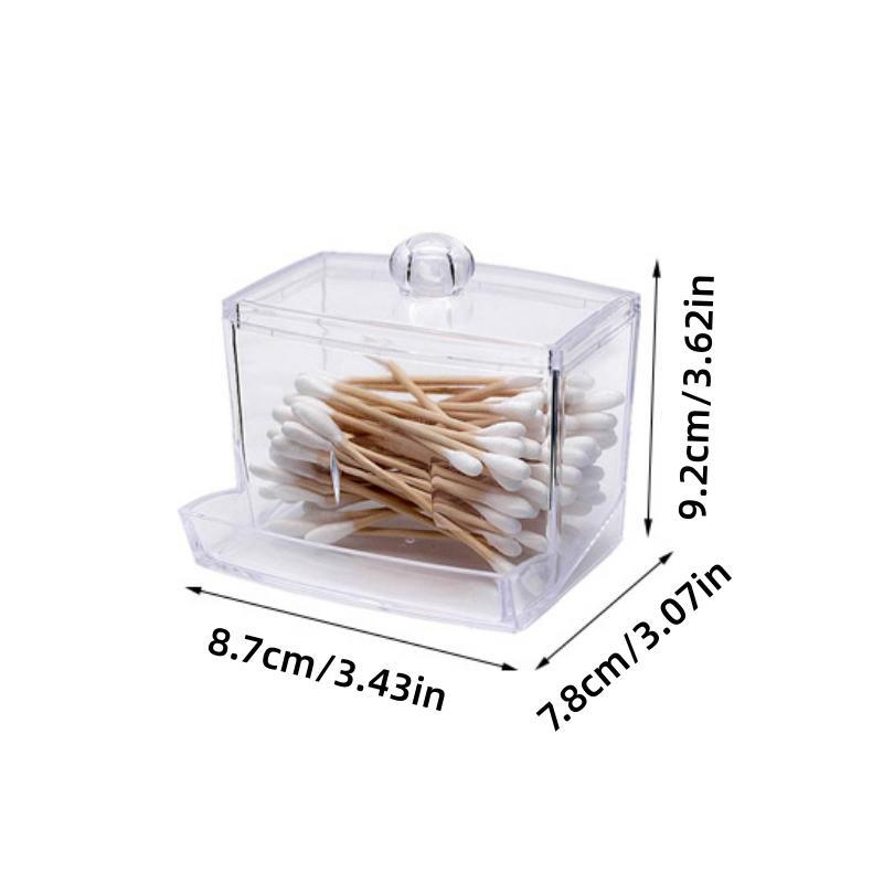 Q-tip Holder, 1 Count Clear Q-tip Dispenser, Q-tip Storage Box, Bathroom Apothecary Jar With Lid