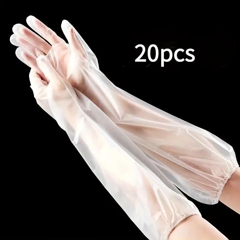 Disposable Cleaning Gloves (20pcs), Waterproof & Oil-proof Gloves, Durable Comfortable Plastic Gloves, Multipurpose Dish Washing & Gardening Gloves