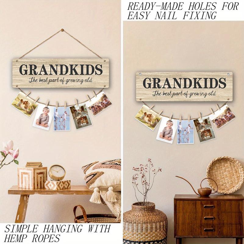 Gifts for Grandma & Grandpa from Grandchildren, Side by Side or Miles Apart Grandkids Photo Holder, Best Christmas or Birthday Gifts for Grandparents from Granddaughter and Grandson