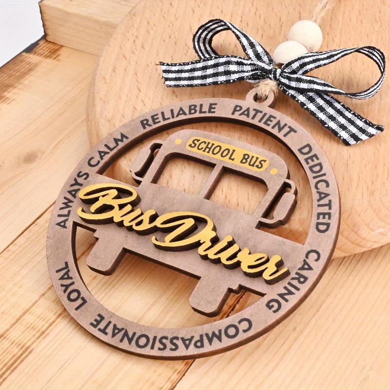 School Bus Design Driver Themed Ornament, 1 Count Unique Christmas Pendant, Bus Driver Appreciation Gifts for Men Women