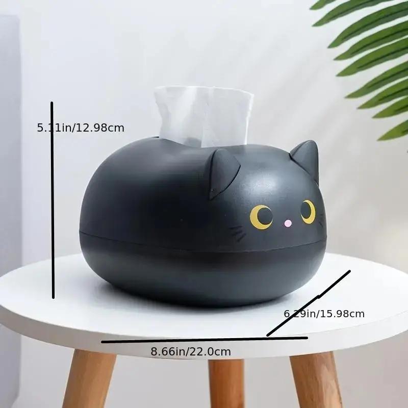 Cartoon Cat Design Tissue Box, 1 Count Multifunctional Home Decoration Paper Box For Kitchen