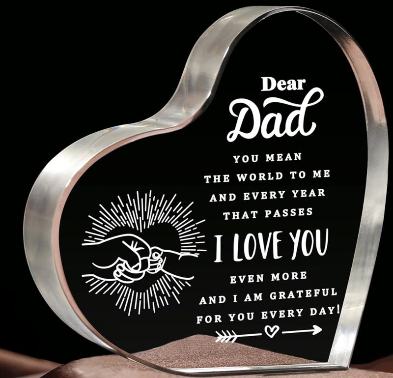 Father's Day Gifts For Dad From Daughter, Son, Birthday Gifts For Dad, Bonus Dad, Funcle, New Dad Gifts For Men, Father's Dad Gifts Heart Acrylic