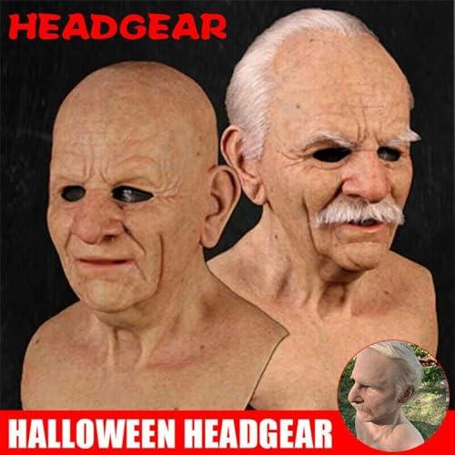 Realistic Halloween Mask for Adults – Funny Latex Old Man & Old Lady Masks for Pranks, Cosplay Costumes, and Parties