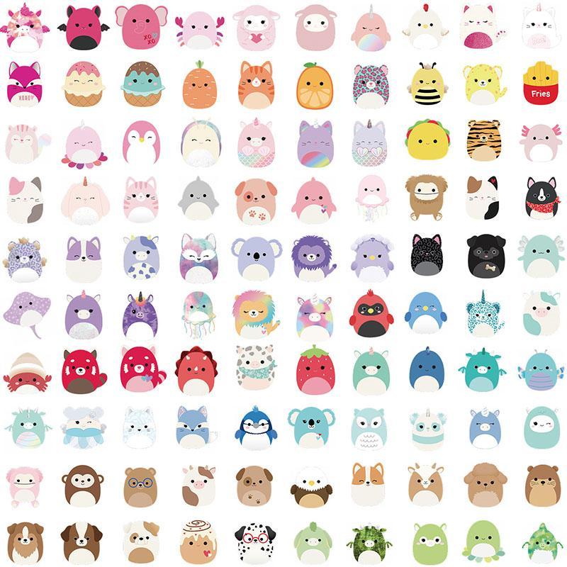 100 Sheets Set Cartoon Animal Series DIY Sticker, Mixed Pattern Decorative Graffiti Sticker For Wall Water Bottle Skateboard Helmet Car Bike