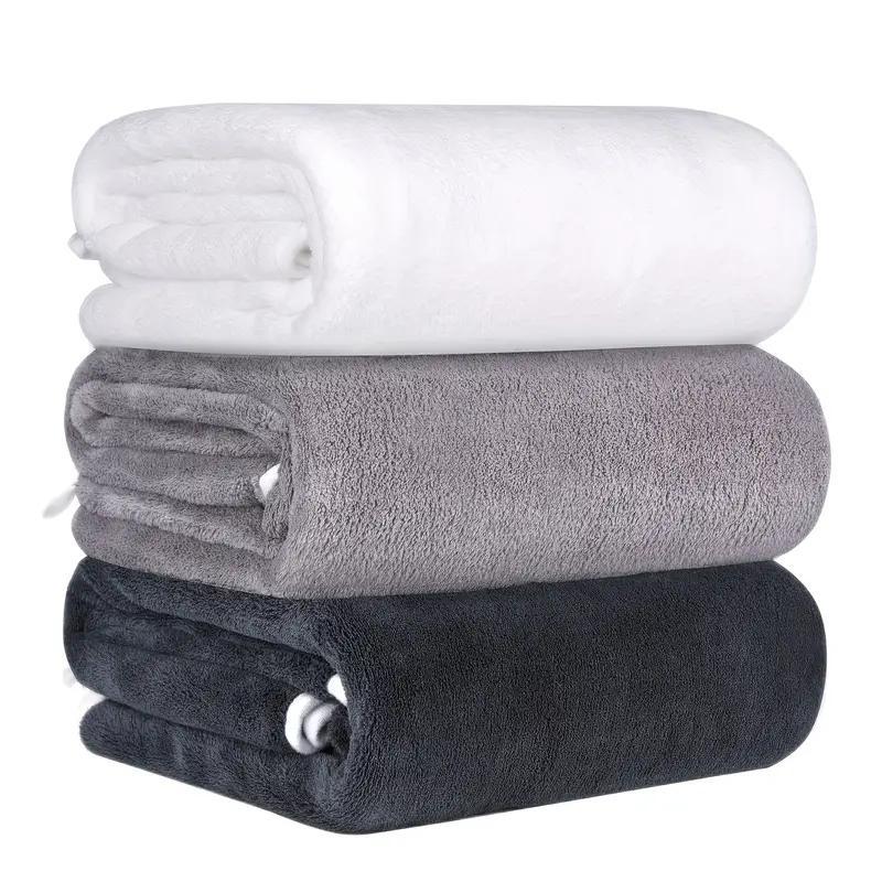 Bathroom Accessories Bath Towel, 3pcs Soft Absorbent Shower Towel, Solid Color Bath Towel for Home, Bathroom Supplies