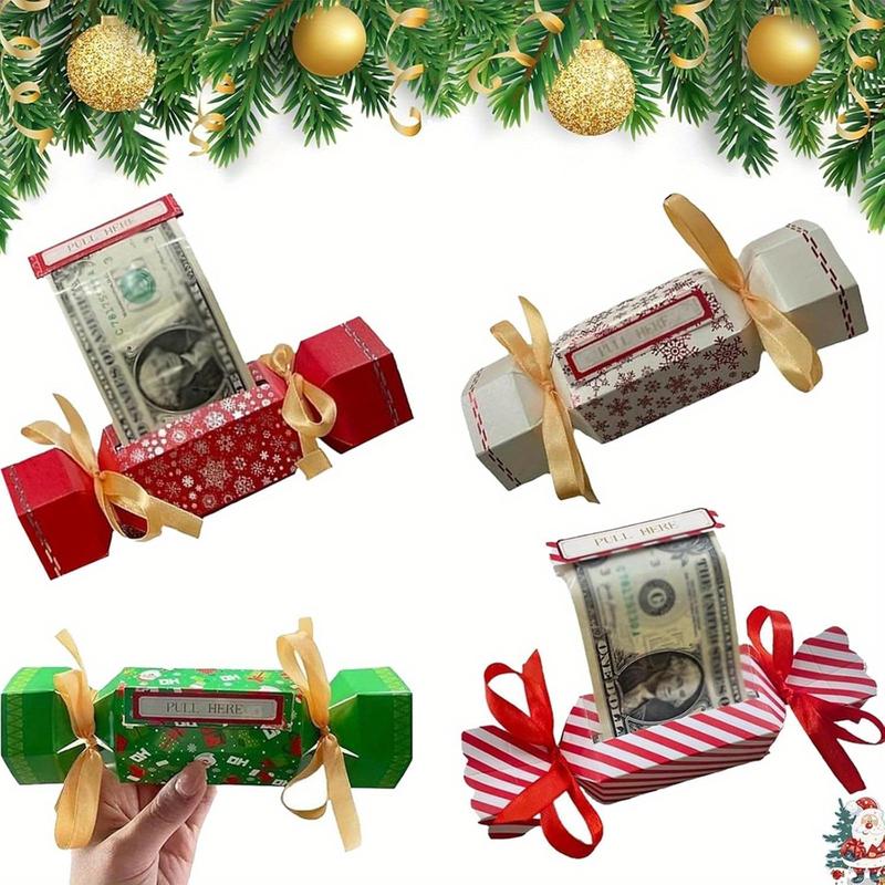 4pcs 8pcs 12pcs Christmas Surprise Money Bag,  Surprise Money Gift box, 2024 DIY Christmas Surprise Kit, Cash Gift bag, Christmas Party Surprise Cash Gift Box Christmas Cash Christmas Themed