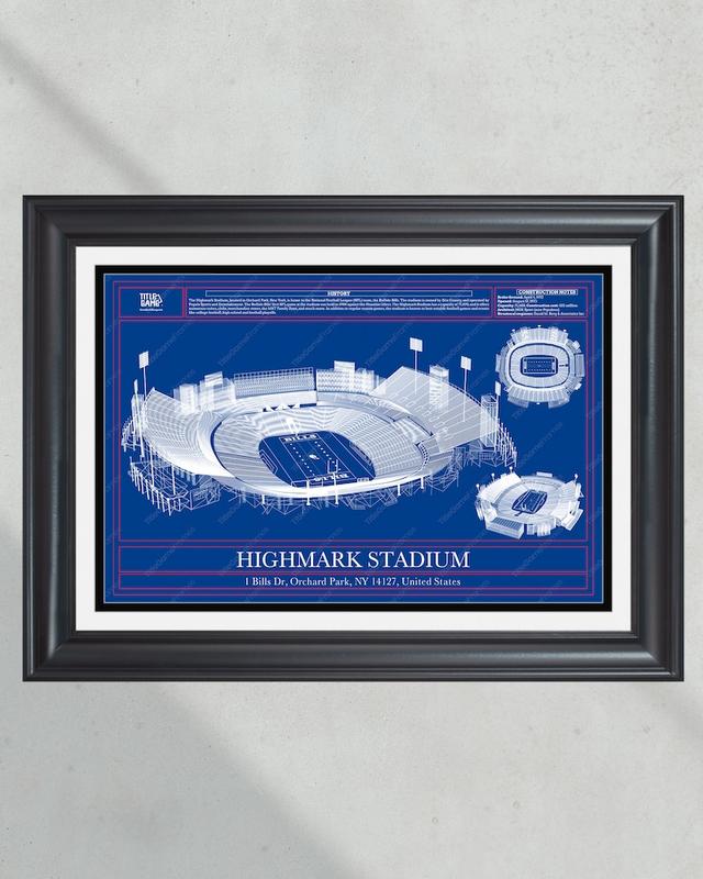 Buffalo Bills Highmark Stadium Blueprint Football Print