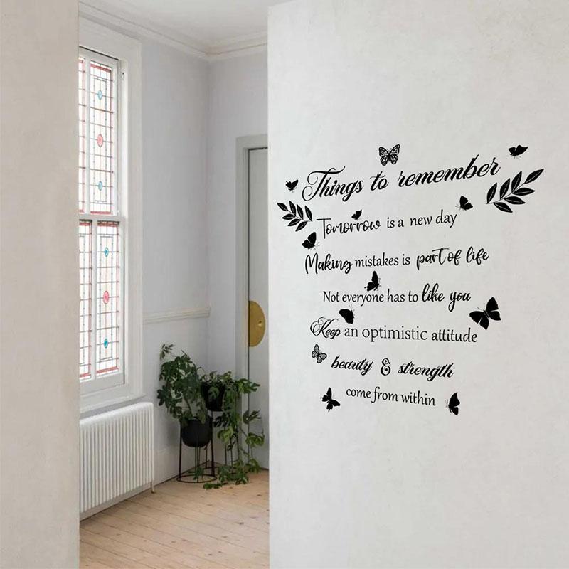 Butterfly & Letter Pattern Wall Sticker, 1 Count Self Adhesive Wall Decal, Decorative Sticker for Home Living Room Bedroom