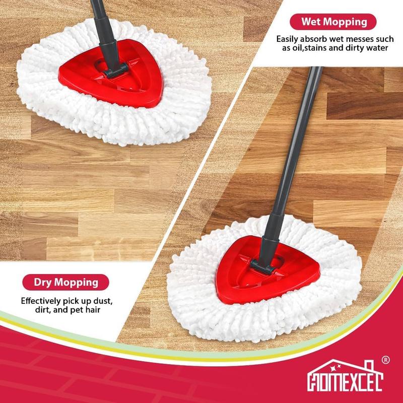 Mop Replacement Heads Compatible with O-Cedar EasyWring Spin Mop 3 Pack-Washable Microfiber Spin Head Refills-Easy Cleaning Mop Head