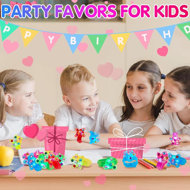 24 Pack Light Up Bracelets Party Favors for S 8-12 4-8 3-5, Goodie Bags Stuffers for S Gifts for Boys Girls, Light Up Birthday Party Favors Return Gifts Treasure Box Toys Classroom Prizes