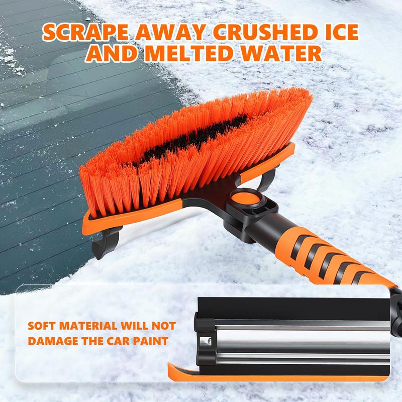 Retractable Car Snow Brush, Winter Car Snow Removal Tool, Ergonomic Foam Handle Car Ice Scraper, Durable ABS & PVC Car Wash Accessories