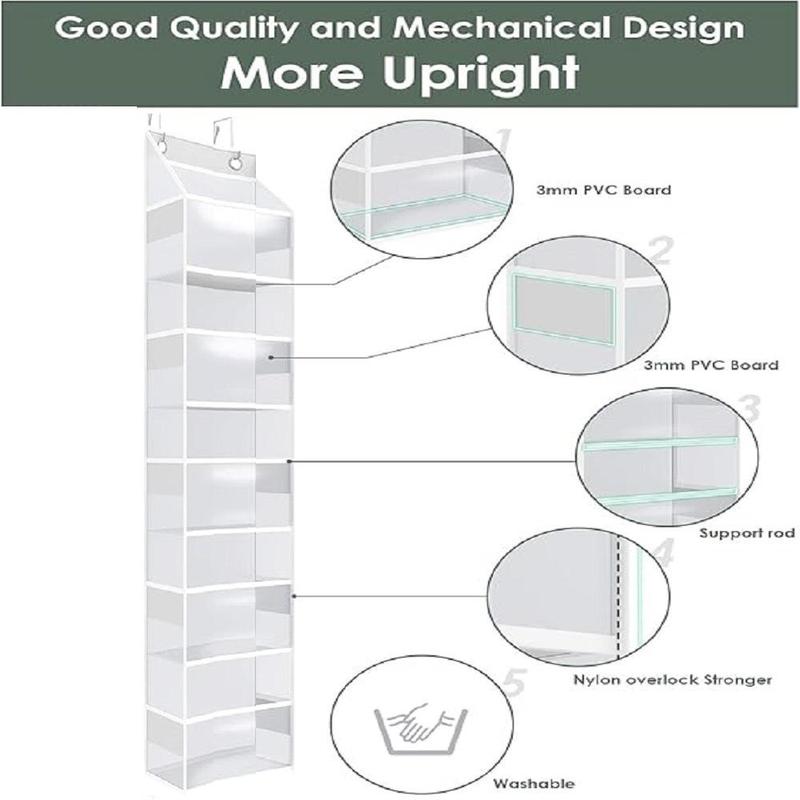 5-layers Hanging Storage Shelves, 1 Count Hanging Storage Bag, Dustproof Hanging Closet Organizer for Home Living Room Bedroom