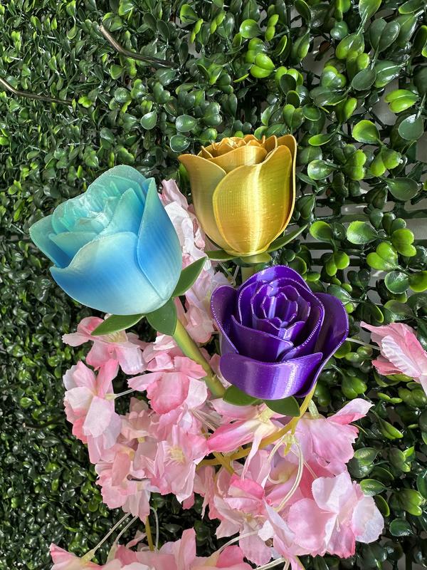 Forever Rose - Birthstone Colors - Bouquet Roses Perfect for Mother's Day 3D Printed Decorative Flower Decor  Plants Plastic Room