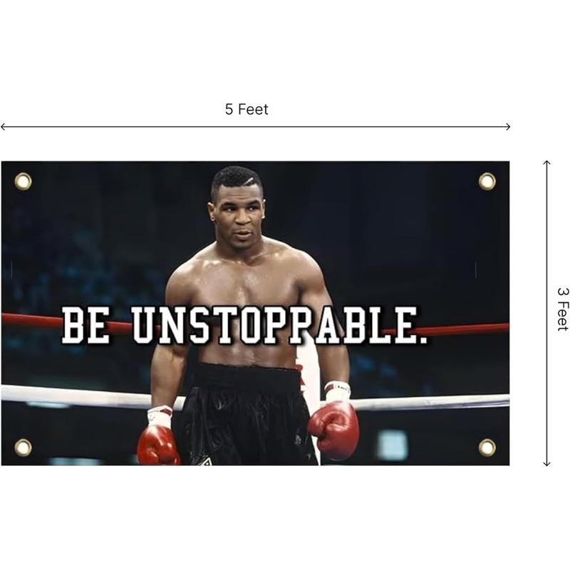 3'x5 ft Tyson Be Unstoppable Flag with Four Brass Grommets - Motivational Gym Banner - Inspire Your Workout with this Banner - Perfect Fitnes Wall...