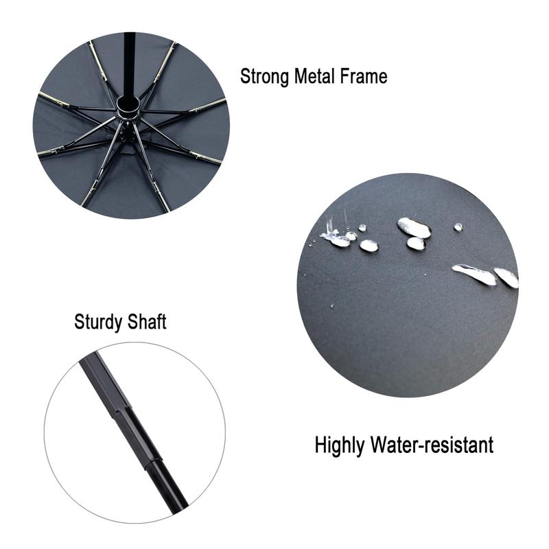 Travel Essentials Umbrella Windproof Compact Collapsible Light, Automatic, Strong and Portable, Wind Resistant, Folding Small Umbrella for Rain