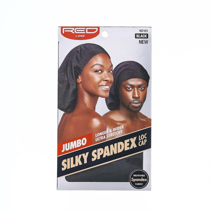 Unisex Silky Spandex Loc Cap, Dreadlocks & Braids Cap, Shower Cap, Sleep Cap, Black (Super )