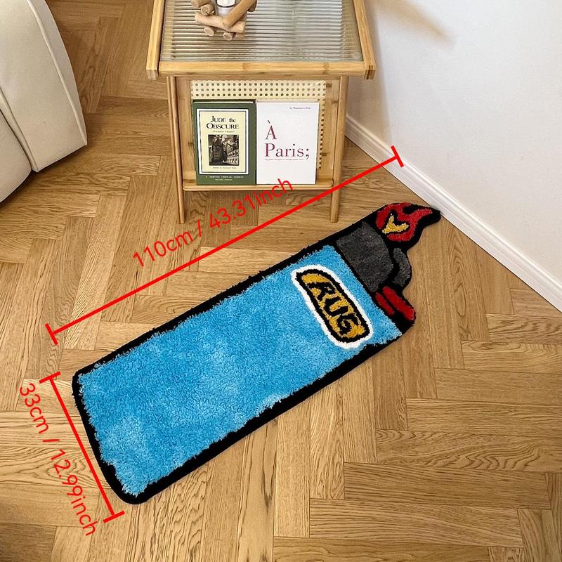 Creative Lighter Shaped Bath Mat, Non-slip Soft Floor Mat, Decorative Carpet for Home Living Room Bedroom Bathroom, Home Decor, Room Decor