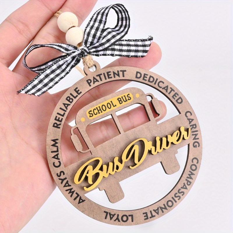 School Bus Design Driver Themed Ornament, 1 Count Unique Christmas Pendant, Bus Driver Appreciation Gifts for Men Women