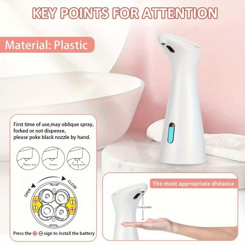 Automatic Battery Powered Soap Dispenser Excluded Battery, 1 Count 200ml Waterproof Intelligent Touchless Soap Dispenser, Hands-free Soap Dispenser for Kitchen Bathroom