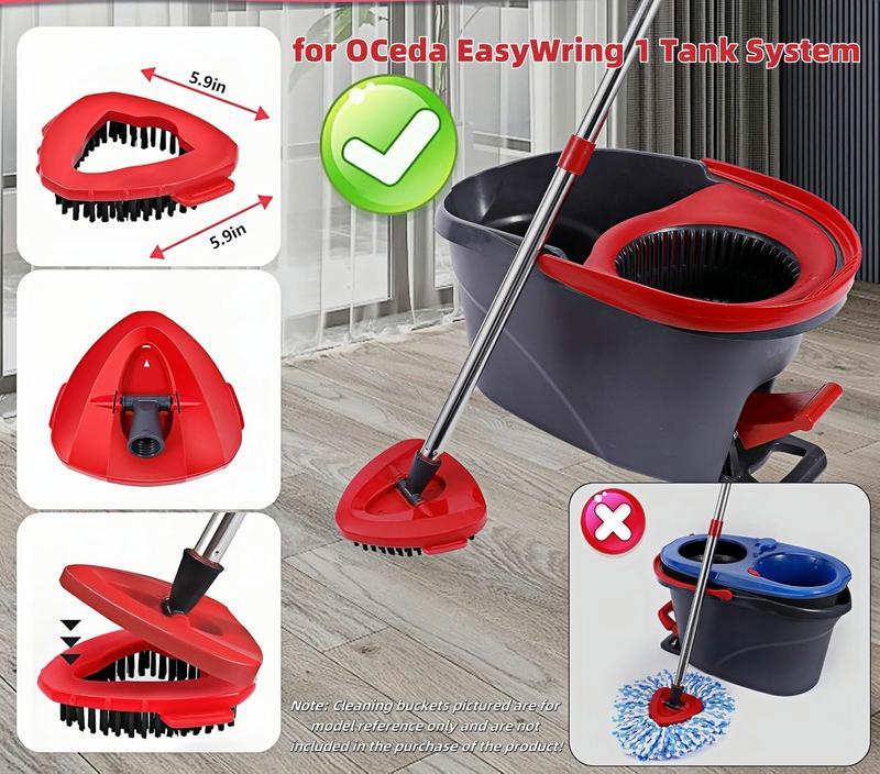 Spin Mop Replacements Head Compatible with Ocedar EasyWring 1-Tank System,Microfiber Spin Mop Refills Head,1 Mop Scrub Brush + 1 Mop Base + 5 Pack Cleaning Floor Mop Head