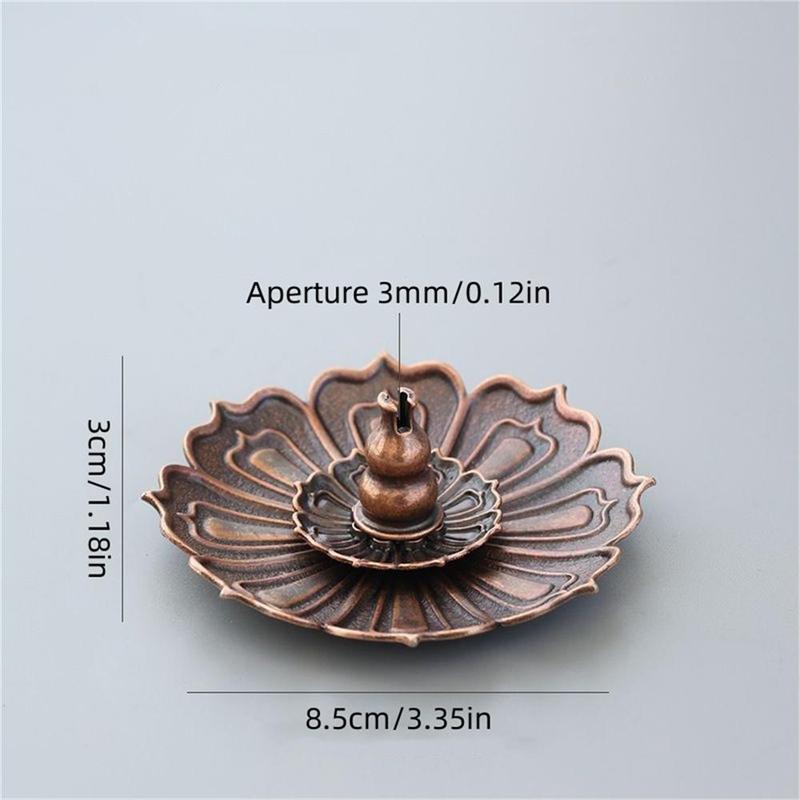 Lotus Design Incense Burner, 1 Count Vintage Flower Shaped Alloy Incense Holder, Desktop Decoration without Incense for Home Bedroom, Home Accessories, Spring Decorations for Home