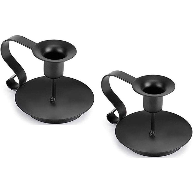 Candle Holder, Taper Candle Stick Holder, 2 Pack Candle Stick Holder, Black Candlestick Holders