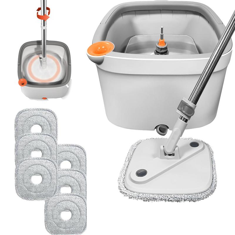 Free shipping!!TikStar Spin Mop & Bucket Set with Self-Separating Dirty Water & Clean Water System, Self-Drying 360° Spin Square Mop Head for Hardwood Tile Marble Floors,Cleaning Mop after the party,adjustable hand tool,Mother's Day Gift