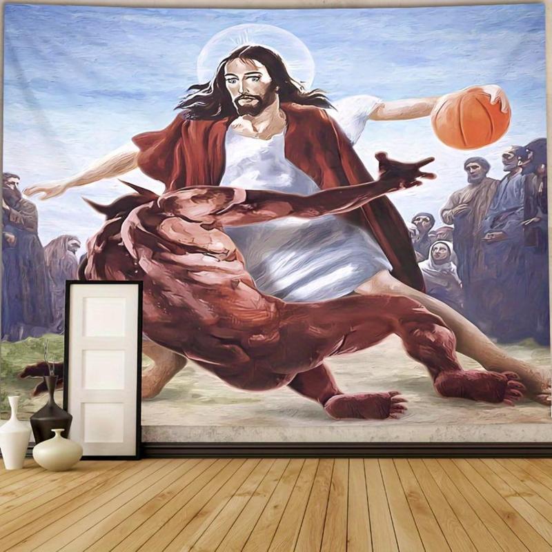 Basketball Tapestry Funny Wall Hanging Polyester Tapestry For Living Room Bedroom Office Home Room Party Decoration