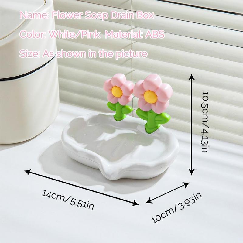 Flower Design Soap Dish, 1 Count Creative Soap Storage Box, Self-draining Soap Holder, Bathroom Soap Storage Rack, Cute Soap Storage Box, Home Decor