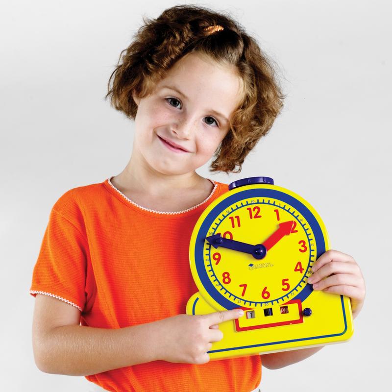 Learning Resources Primary Time Teacher 12-Hour Junior Learning Clock, Teach both analog and digital time