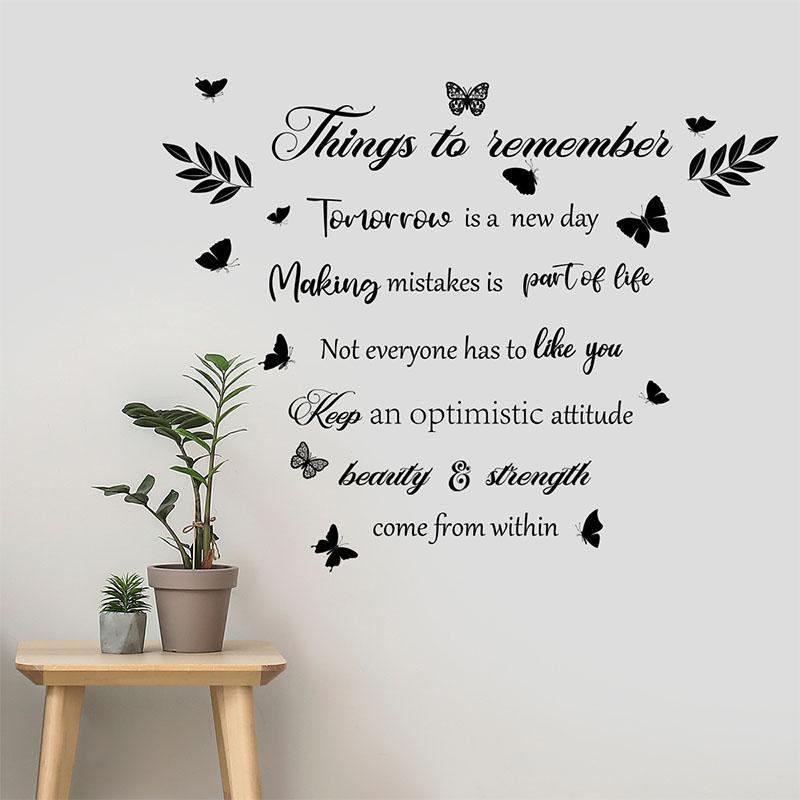 Butterfly & Letter Pattern Wall Sticker, 1 Count Self Adhesive Wall Decal, Decorative Sticker for Home Living Room Bedroom