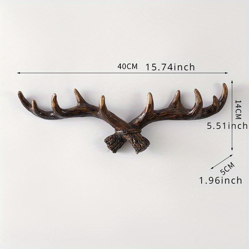 Deer Antler Christmas Wall Hook, 1 Count Rustic Wall Mounted Hanger for Clothes, Towels, Scarves, Antler Decor for Home Living Room Bedroom