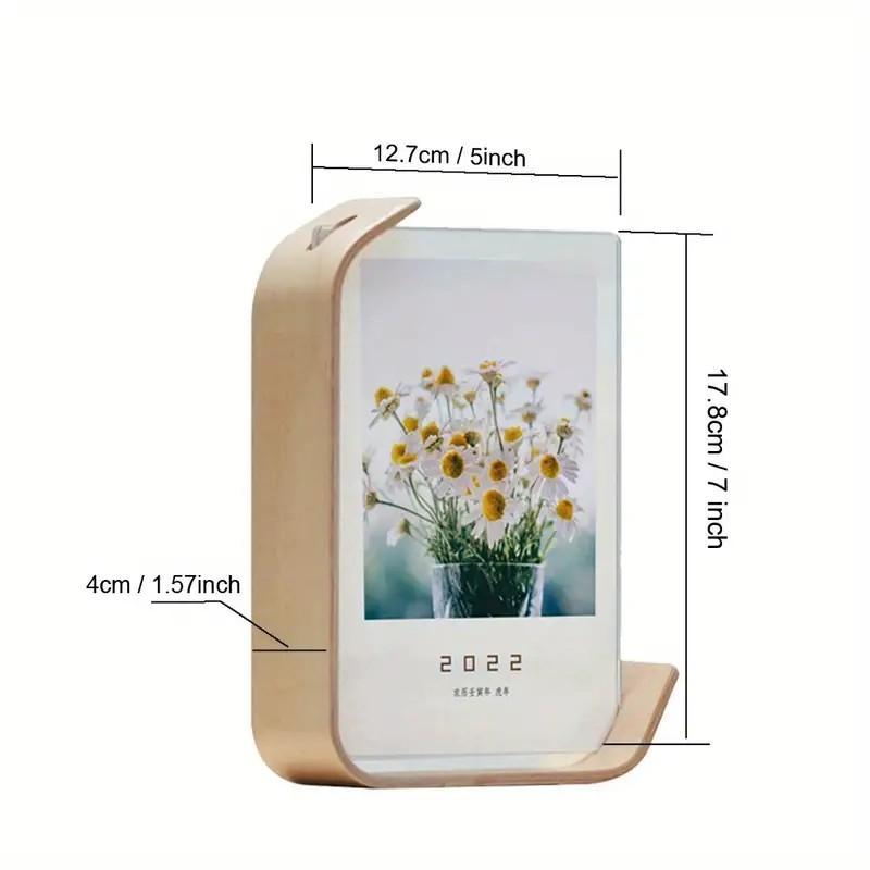 Wooden Photo Frame, Exquisite Double-sided Acrylic Photo Frame Ornament, Photo Display Frame for Wedding Party Ceremony Home Office