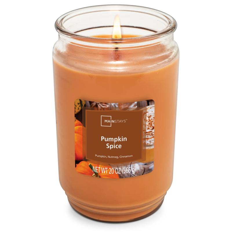 Mainstays Pumpkin Spice Scented Single Wick Candle, 20 oz.