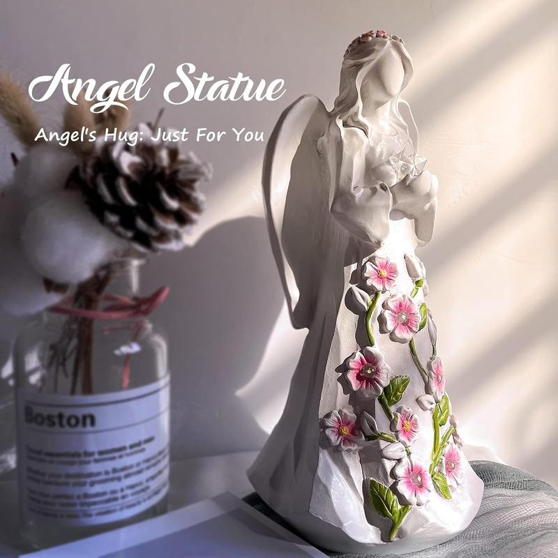 Guardian Angel Figurines with Light Star Battery Operated Angel Statue Decor for Home, Birthday Gift for Grandma Grandmother Aunt