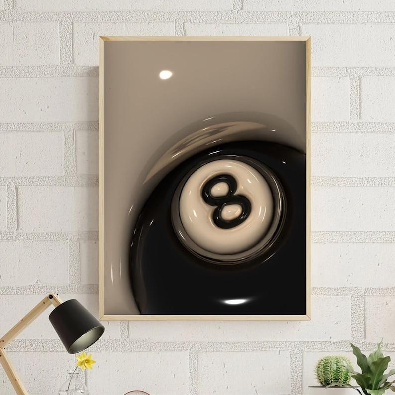 8Ball Wall Decor, Wall Art, Wall Decor, Creative Poster, Canvas Art, Funny Poster, Modern Minimalist Style Print