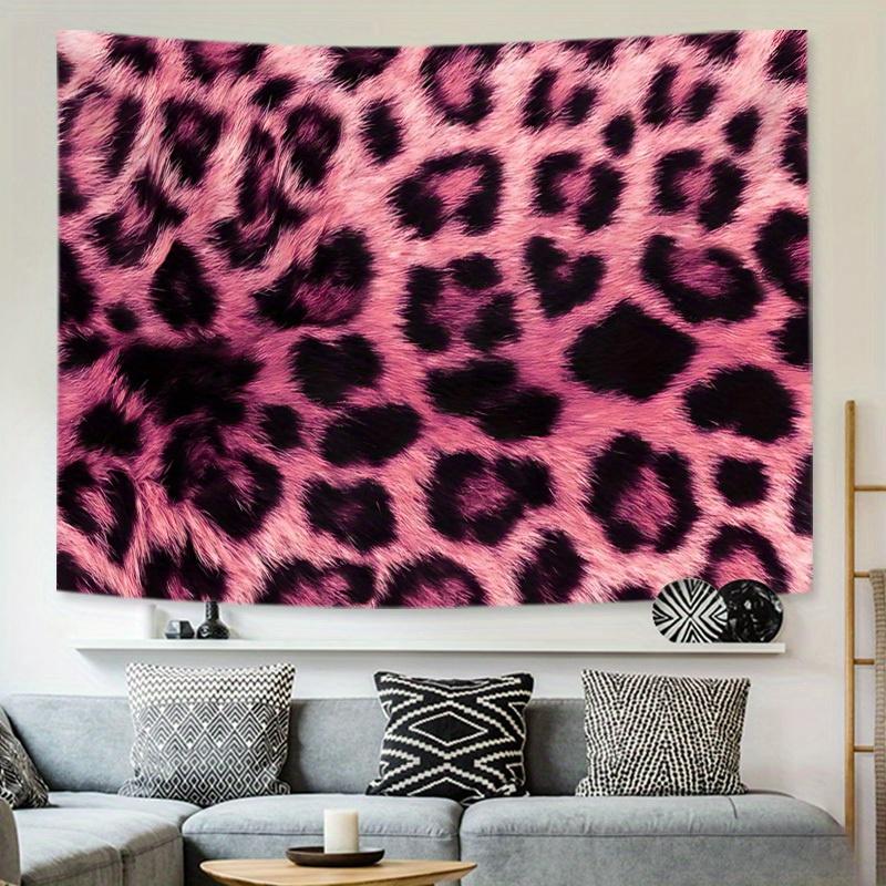 Christmas 2024 Ornament - Chic Pink Leopard Print Tapestry - Washable Polyester Wall Hanging for Bedroom, Living Room, Dorm Decor Perfect Gift for Women Decoration Poster