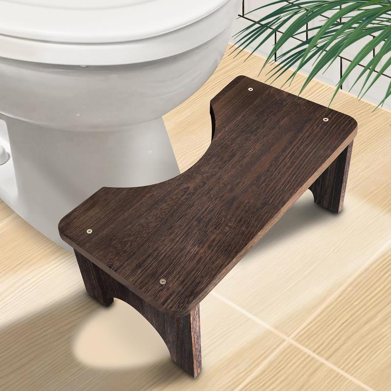 Wood Toilet Stool Squat Adult, Poop Stool for Bathroom Adults, Portable Toilet Potty Stool for Adults, 7 Inch Height