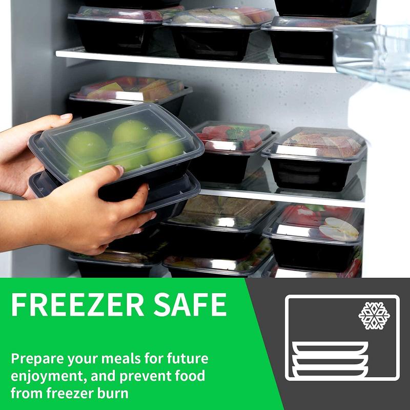 Food Preparation Containers, 30oz Food Storage Containers with Lids, Extra Thick Food Storage Containers with Lids, Disposable Lunch Boxes, Refrigerated and Microwaveable