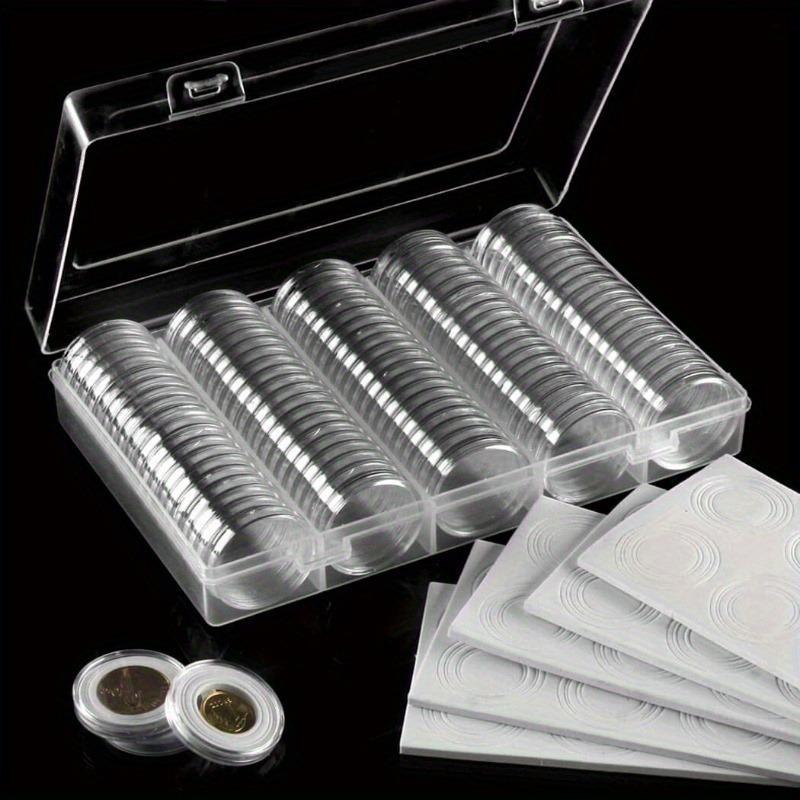 Coin Storage Box, 100pcs set Adjustable Coin Protection Case with Storage Box, Commemorative Coin Collection Box for Indoor & Outdoor