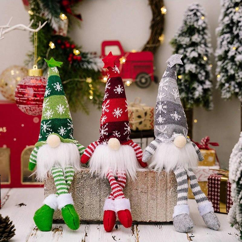 Christmas Cute Elf Design Hanging Light, 1 Count 3 Counts Creative Long-legged Doll Hanging Decor Ornaments , Home Wall Decor Supplies for Living Room Bedroom, Elf on The Shelf Great for Holiday Decoration Fireplace Window Decoration