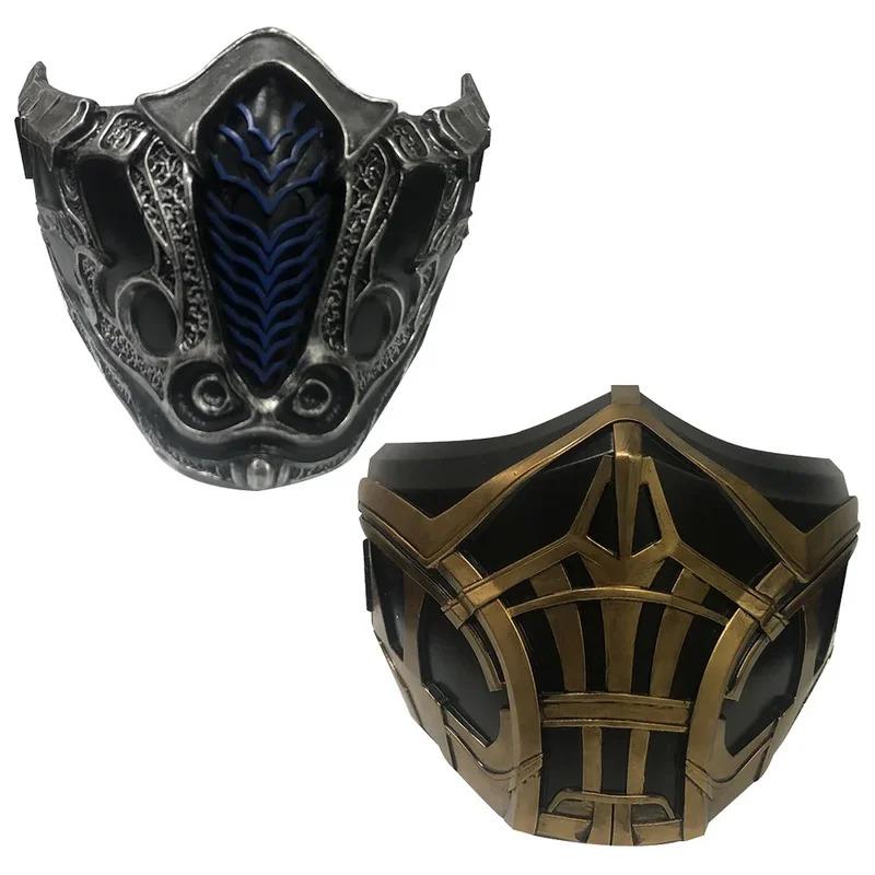 New Mortal Kombat Sub-Zero Scorpion Mask Cosplay Props Anime Masks Halloween Mask Game Kombat Role-playing Masque Half Face Mask