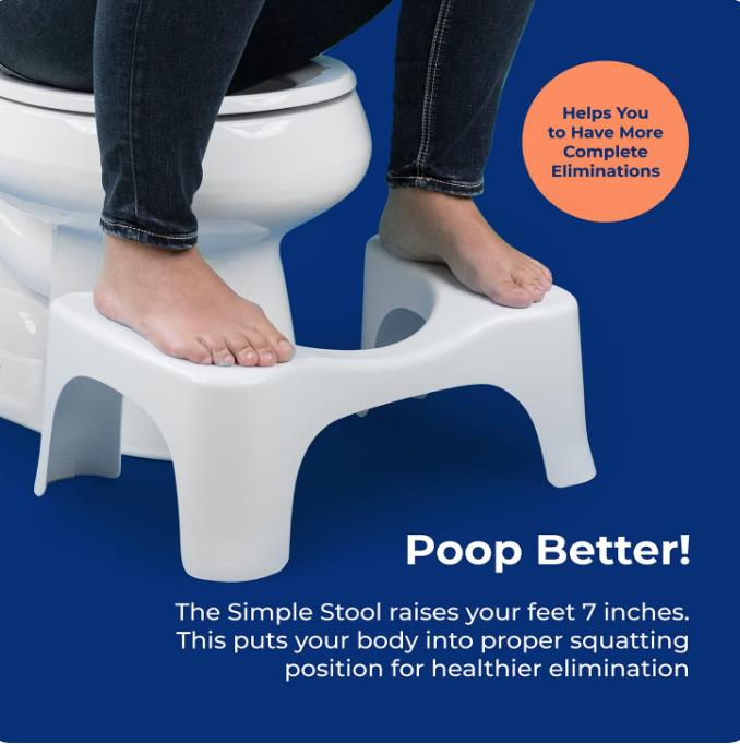 Squatty Potty Simple Bathroom Toilet Stool, White, 7