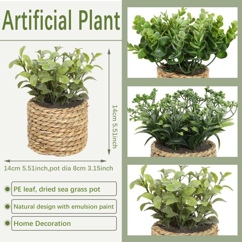 Artificial Potted Plant, 1 Count Faux Plant Decoration with Pot, Gift for Mom, Home Decor Supplies for Living Room, Bedroom, Office Desk, Bookshelf and Windowsill