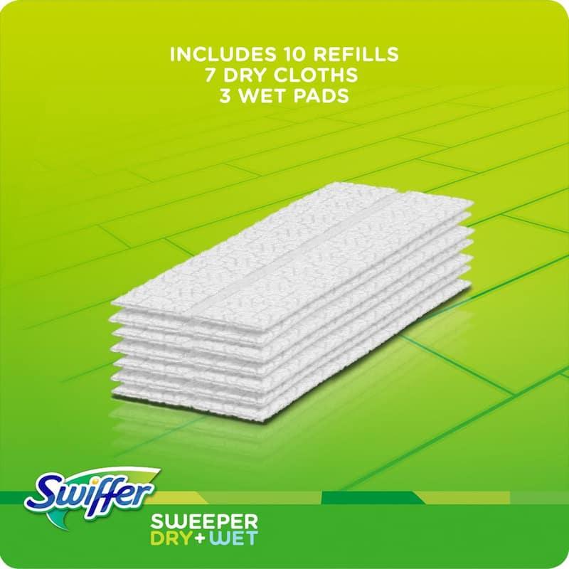 WL01 Swiffer Swiffer Sweeper 2-in-1 Dry and Wet Multi-Surface Mopping Starter Kit (1-Mop, 10-Refills)