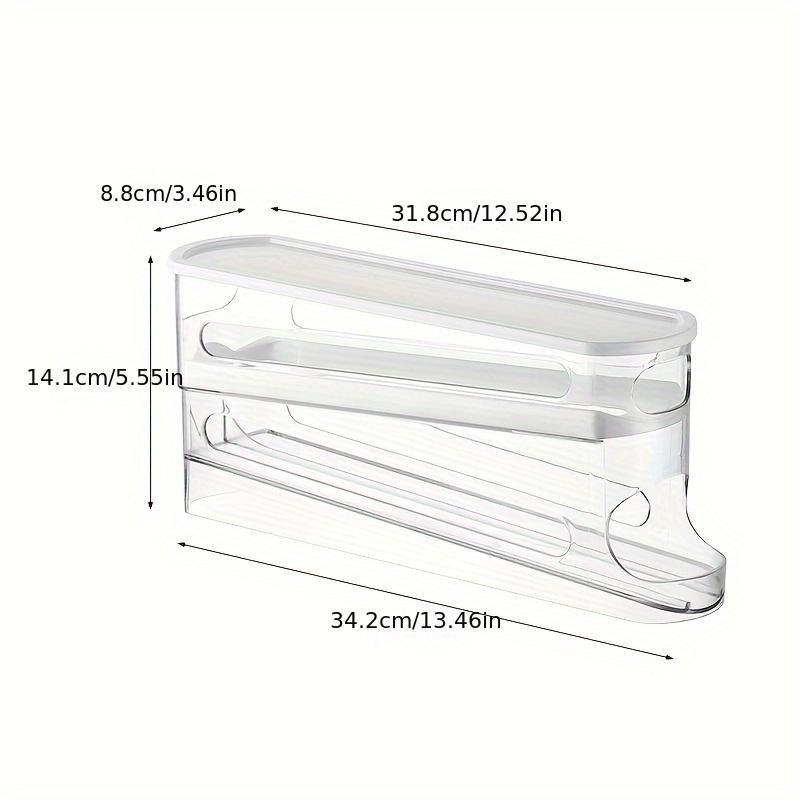 Clear Double Layer Egg Storage Box, 1 Count Space Saving Rolling Egg Holder, Egg Organizer, Egg Storage Rack for Refrigerator Side Door, Kitchen Egg Organizer