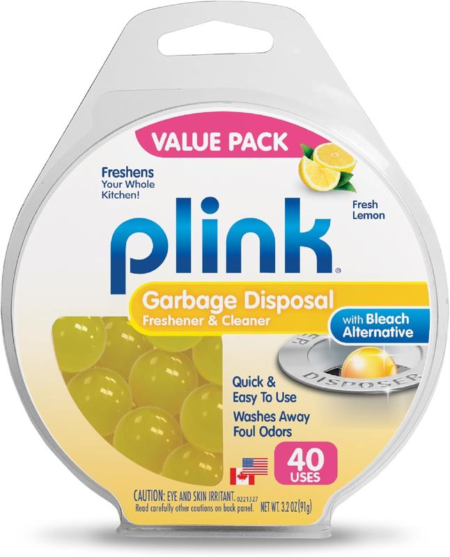 Plink Garbage Disposer Freshener and Cleaner, Sink Disposal Odor Eliminator, Easy-to-Use, Citrus Scents, 40 Capsules